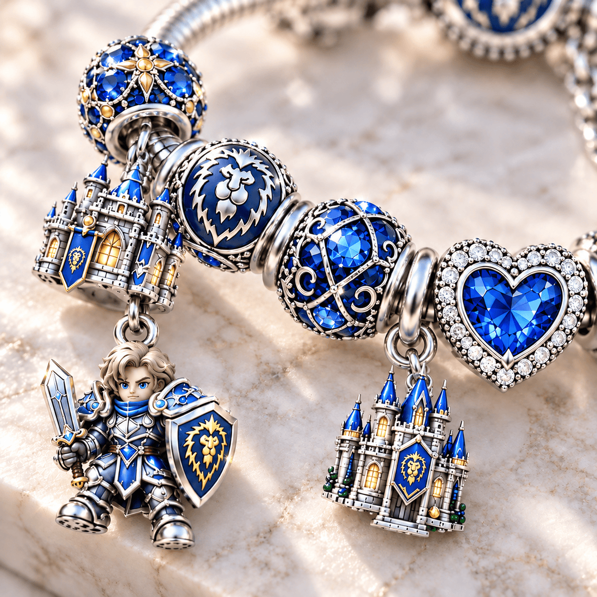 WWC Silver Charm Bracelet Set NTTB
