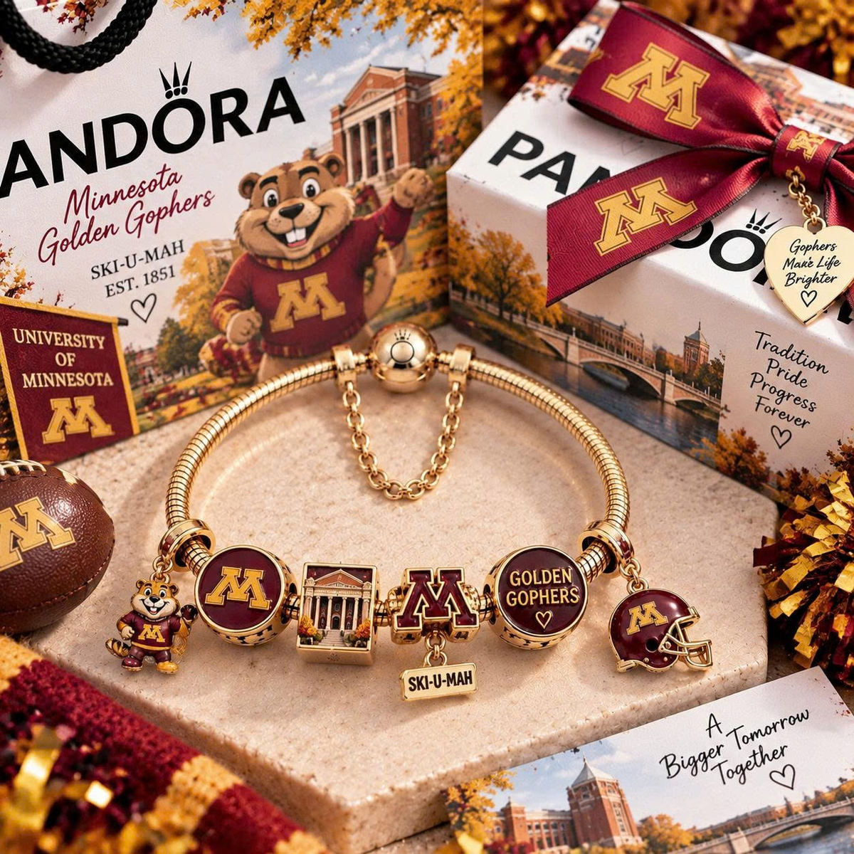 MGG Gold Charm Bracelet Set TTN