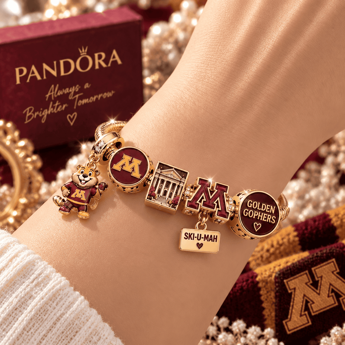 MGG Gold Charm Bracelet Set TTN