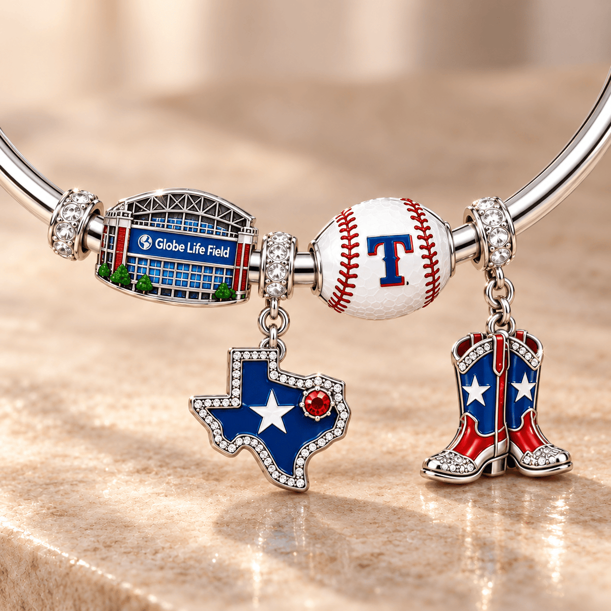 TXG Silver Charm Bracelet Set TMH