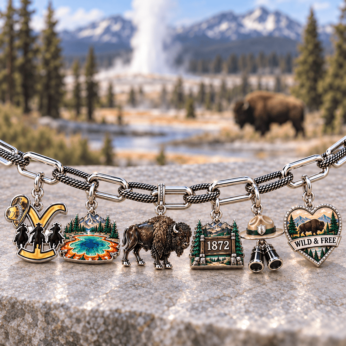 YLST Silver Charm Bracelet Set NTVA