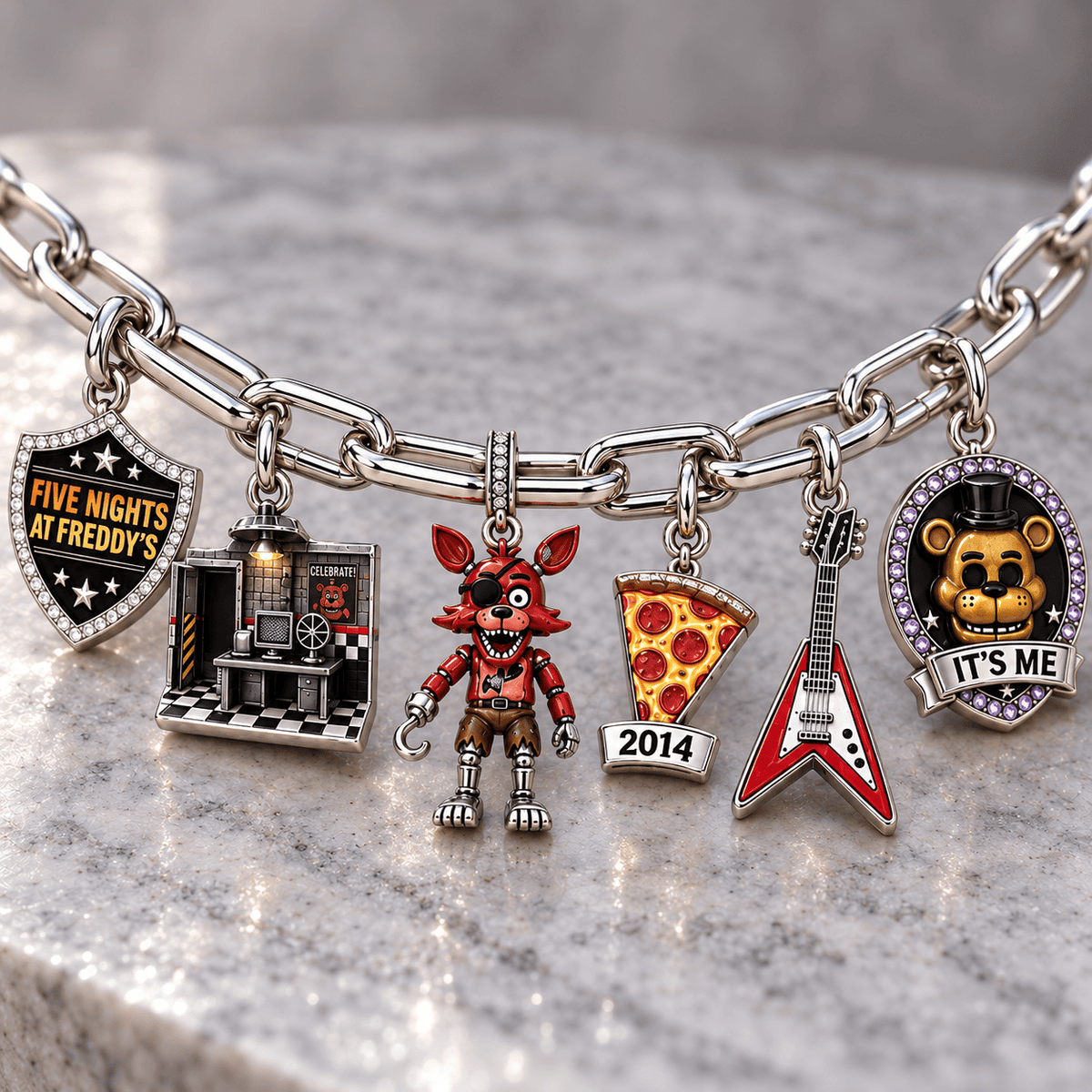 5NAF Silver Charm Bracelet Set NTVA