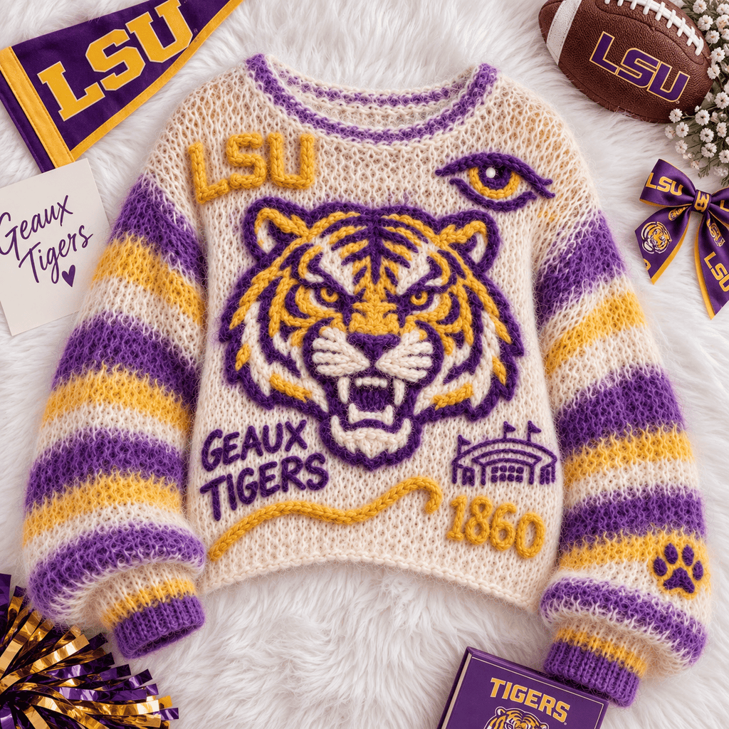 LSU Women’s Open-Knit Sweater HTTT